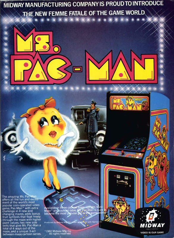 Ms. Pac-Man Magazine Advertisement (Magazine Advertisements): Electronic Games (United States), Volume 1 Number 3 (May 1982)