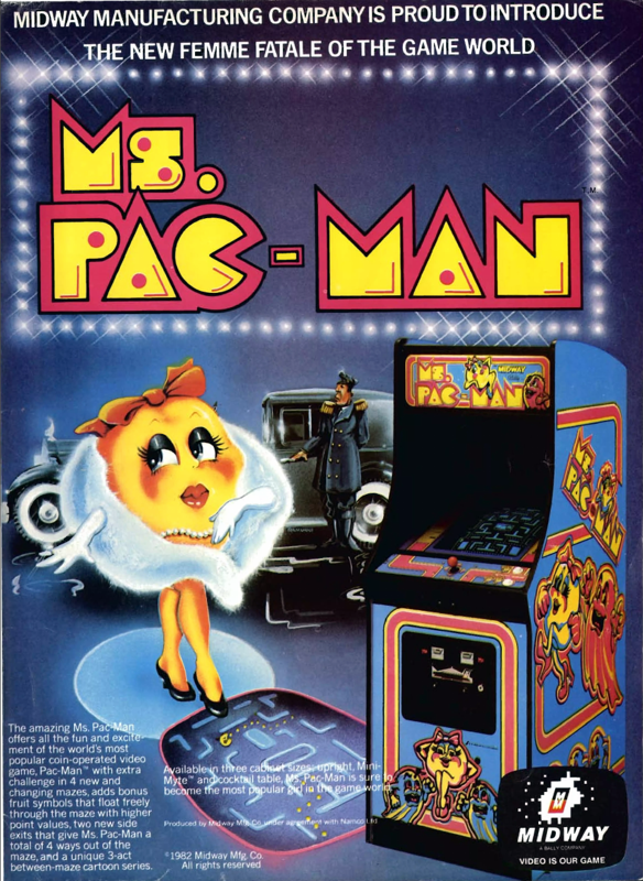 Ms. Pac-Man Magazine Advertisement (Magazine Advertisements): Electronic Games (U.S.A.), Volume 1 Number 3 (May 1982)