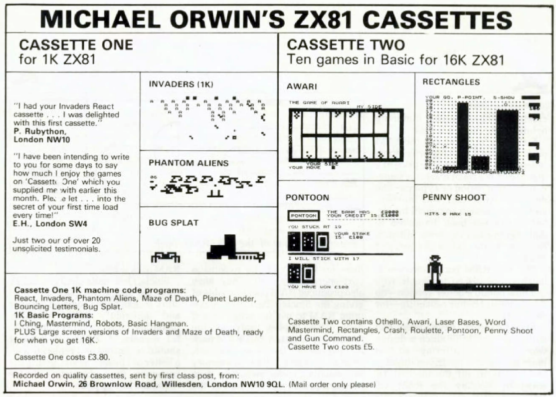 Cassette Two Magazine Advertisement (Magazine Advertisements): Sinclair User (United Kingdom), Issue 2 (May 1982)