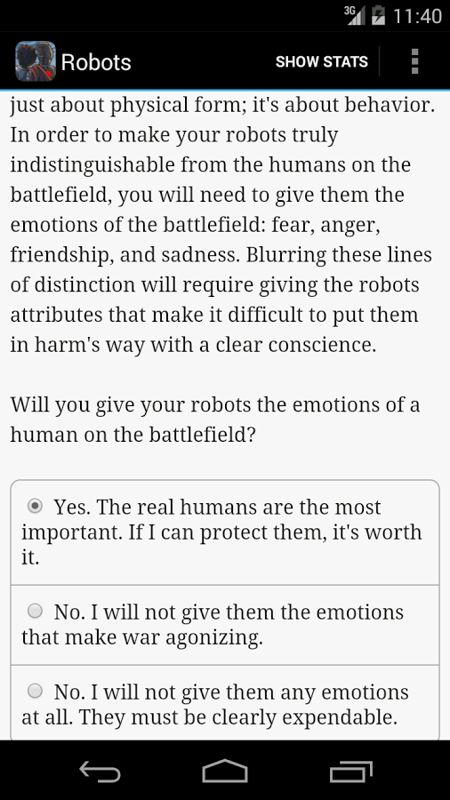 Choice of Robots Screenshot (Google Play)