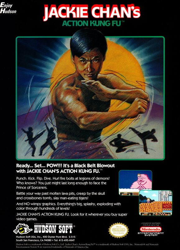 Jackie Chan's Action Kung Fu Magazine Advertisement (Magazine Advertisements): GamePro (United States), Issue 016 (November 1990)