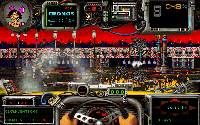 Quarantine II: Road Warrior Screenshot (GameTek website, 1996): Look at those soldiers run!