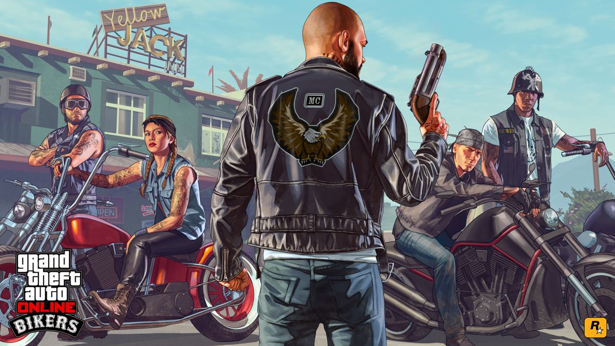 Grand Theft Auto V Wallpaper (Rockstar Games website): Bikers