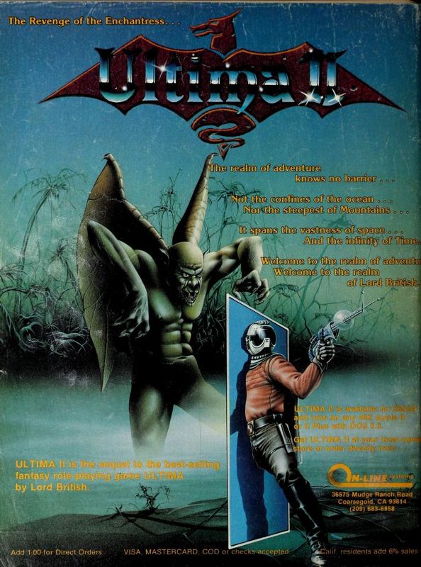 Ultima II: The Revenge of the Enchantress... Magazine Advertisement (Magazine Advertisements): Softalk (United States) Volume 2, Issue 12 (August 1982)