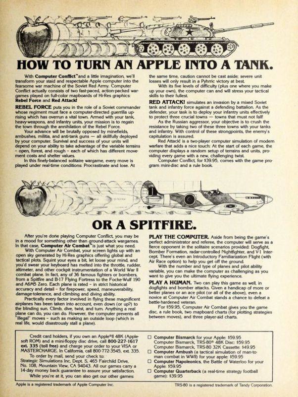 Computer Conflict Magazine Advertisement (Magazine Advertisements): Softalk (United States) Volume 1, Issue 5 (January 1981)