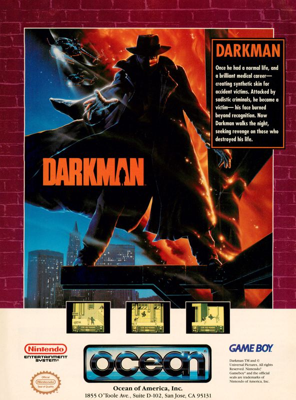 Darkman Magazine Advertisement (Magazine Advertisements): GamePro (United States), Issue 026 (September 1991)