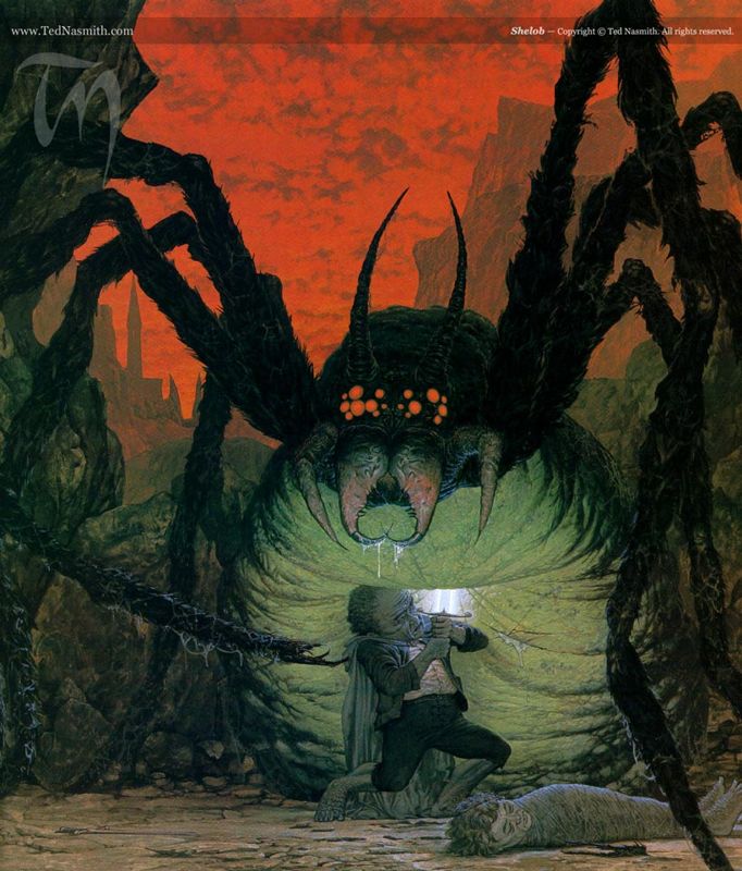The Shadows of Mordor Other ("Shelob" (Two Towers) by Ted Nasmith): Photo of the calendar page.