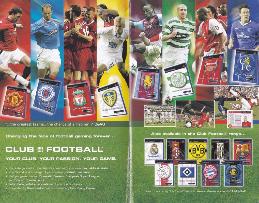 Club Football: 2003/04 Season Catalogue (Catalogue Advertisements): Taken from a catalogue included with the PS2 game Arsenal Club Football 2005 Season
