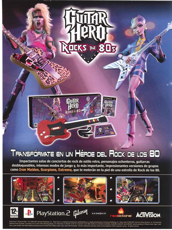 Guitar Hero Encore: Rocks the 80s Magazine Advertisement (Magazine Advertisements ): Official PlayStation Magazine (Spain), Issue 81 (October 2007)