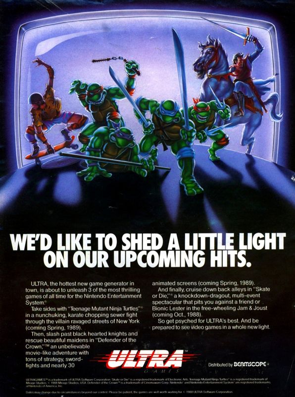 Skate or Die Magazine Advertisement (Magazine Advertisements): Nintendo Power Flash (Canada), Issue 002 (September 1988)