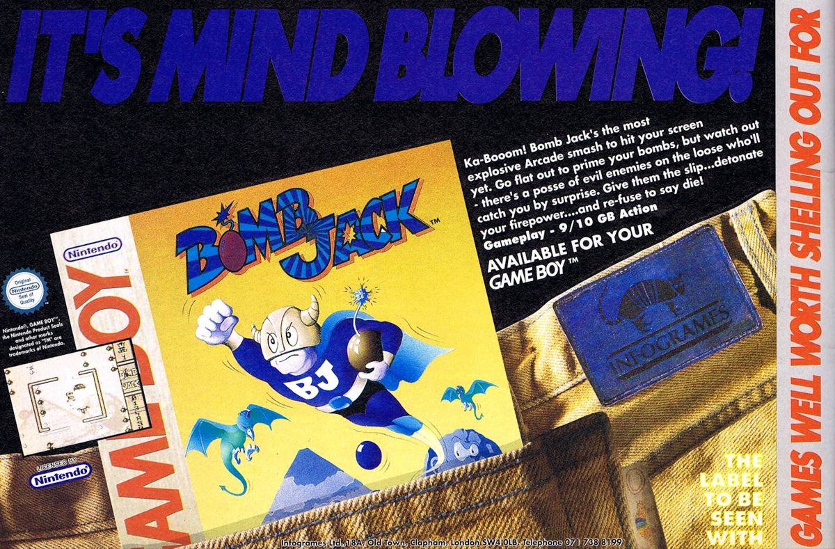 Bomb Jack Magazine Advertisement (Magazine Advertisements): Total! (United Kingdom), Issue 014 (February 1993)