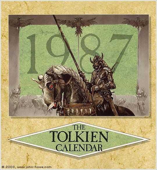 J.R.R. Tolkien's War in Middle Earth Other ("The Lieutenant of the Black Gate" by John Howe): The Witch King (Tolkien calendar title) October painting.