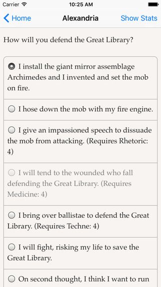Choice of Alexandria Screenshot (iPhone Promotional Photos): How Will You Defend the Great Library
