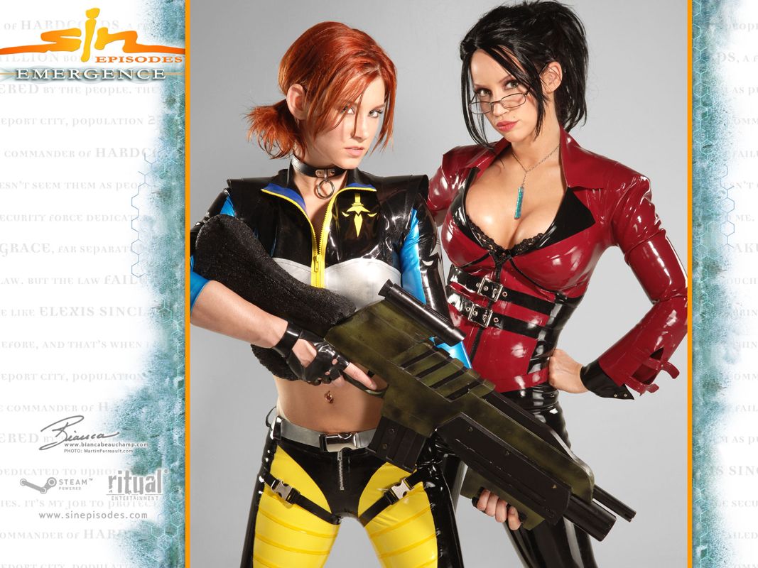SiN Episodes: Emergence Wallpaper (Official Website - Desktop Backgrounds): E3 Cindy Synnett (left) and Bianca Beauchamp (right)