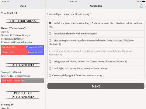Choice of Alexandria Screenshot (iPad Store Promotianal Photos): How Will You Defend the Great Library