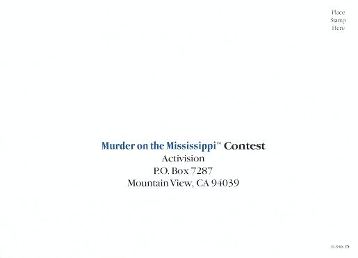 Murder on the Mississippi Other (Murder on the Mississippi Postcards (for the Apple II version))