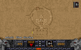Heretic Screenshot (Preview screenshots, 1994-12-16): Automap showing 1 1