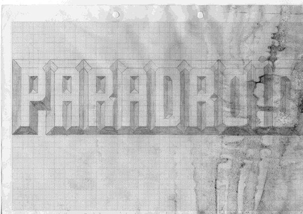 Paradroid Logo (Steve Turner's Official Twitter page): "Heres what started the bas relief design."