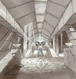 Forsaken Concept Art (Development - Pre-Production Storyboards): Aztec Temple Design