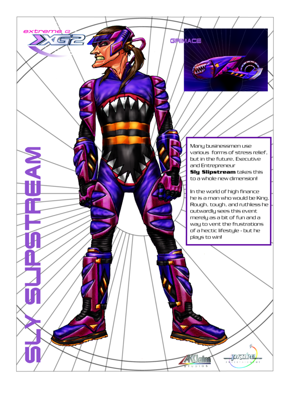 Extreme-G: XG2 Other (Extreme-G 2 Press Pack 1): Sly Slipstream Character Profile