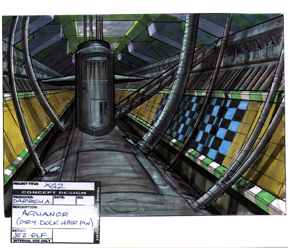 Extreme-G: XG2 Concept Art (Extreme-G 2 Press Pack 1): Aquanor (Dry Dock Hair Pin)