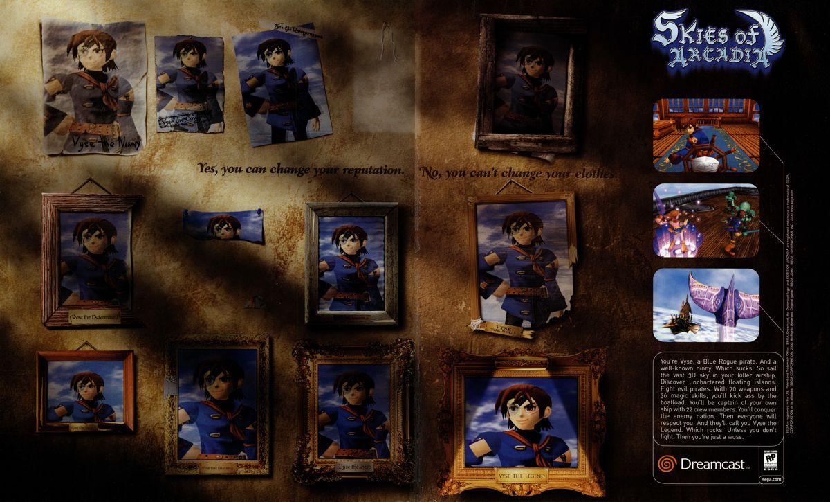 Skies of Arcadia Magazine Advertisement (Magazine Advertisements): NextGen (United States), Issue #72 (December 2000)