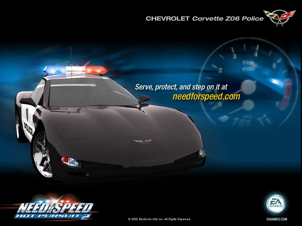 Need for Speed: Hot Pursuit 2 Wallpaper (Official Website): Chevrolet Corvette Z06 Police