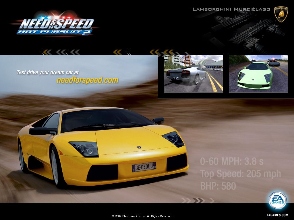 Need for Speed: Hot Pursuit 2 Wallpaper (Official Website): Lamborghini Murciélago