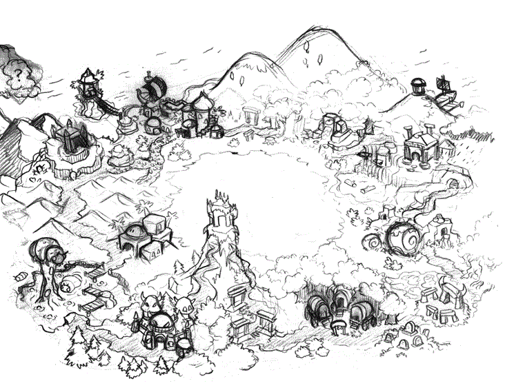 Shantae Concept Art (Shantae.com - Gallery): Sketch: Shantae Map