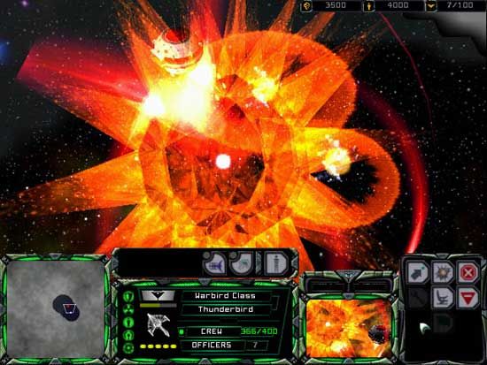Star Trek: Armada Screenshot (Romulan promotional screenshots): Aftermath of a Phoenix class explosion WIP effects