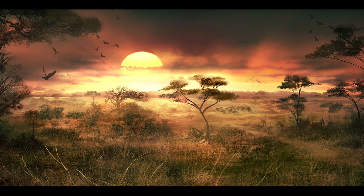 Far Cry 2 Concept Art (Far Cry 2 Fan Site Kit): Savannah sunset