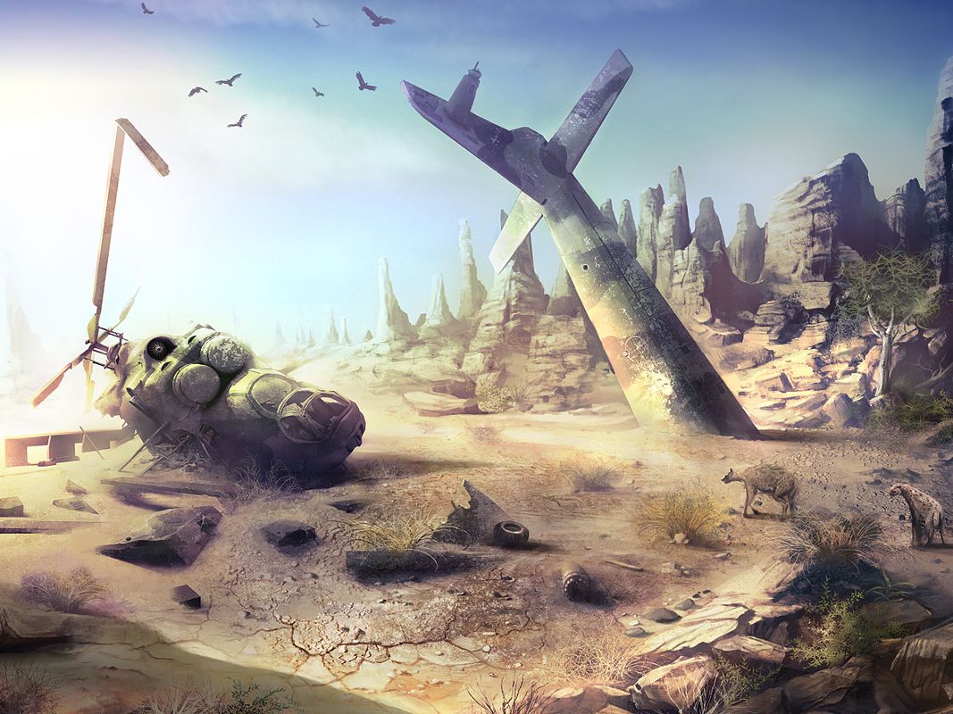 Far Cry 2 Concept Art (Far Cry 2 Fan Site Kit): Desert helicopter crash