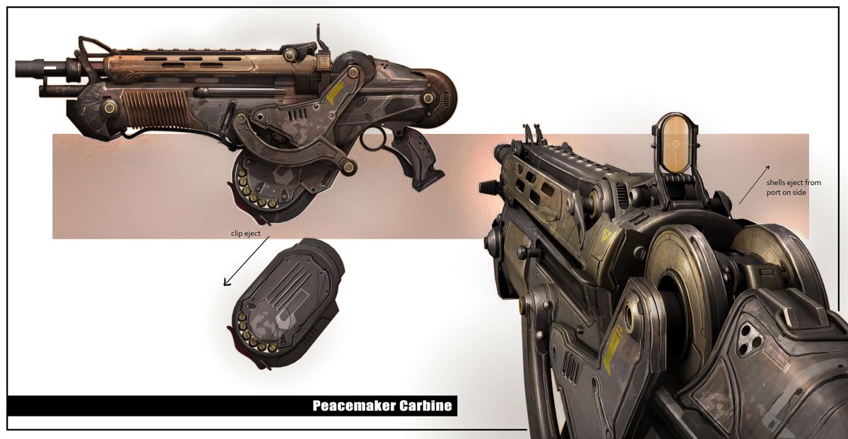 Bulletstorm Concept Art (Bulletstorm Fan Site Kit): Weapon: Peacemaker carbine