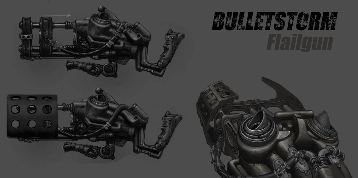 Bulletstorm Concept Art (Bulletstorm Fan Site Kit): Weapon: Flailgun