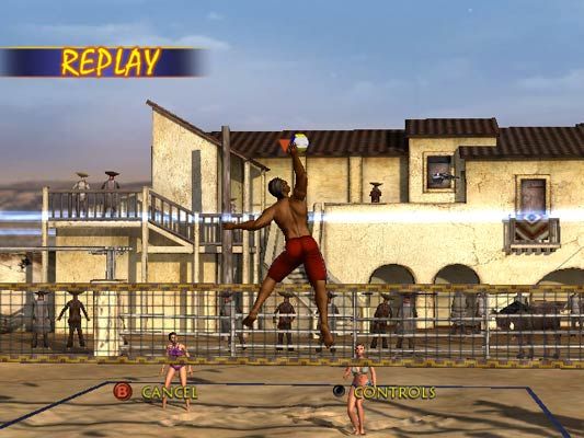 Outlaw Volleyball Screenshot (Official website screenshots): Leon high spike