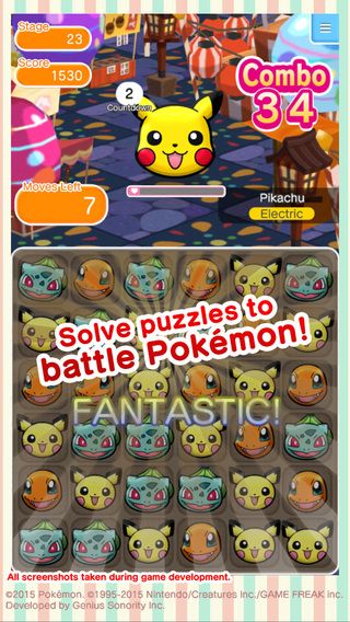Pokémon Shuffle Screenshot (iTunes.Apple.com - iPhone and iPad): iPhone