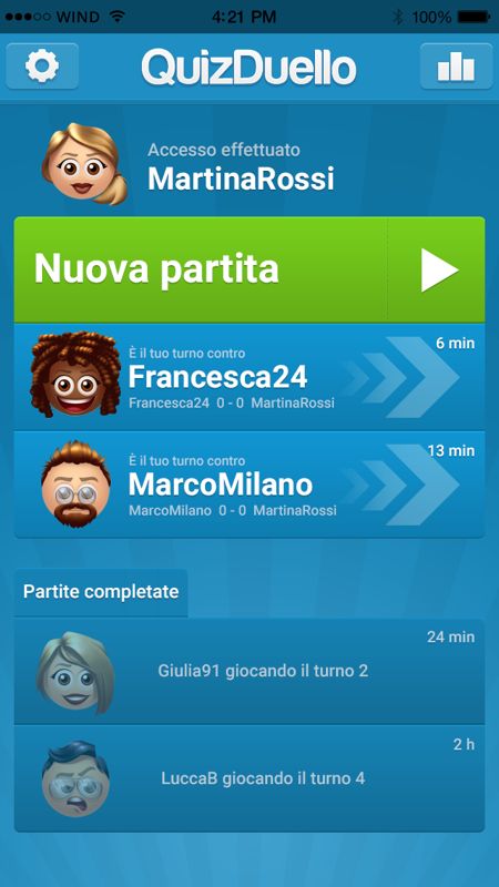 QuizClash Screenshot (Press Kit): Italian version