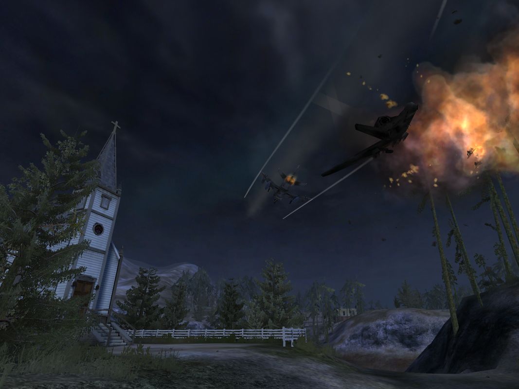 Battlefield 2: Booster Pack - Armored Fury Screenshot (Battlefield 2: Armored Fury Fan Site Kit): Midnight Sun Flight Fight