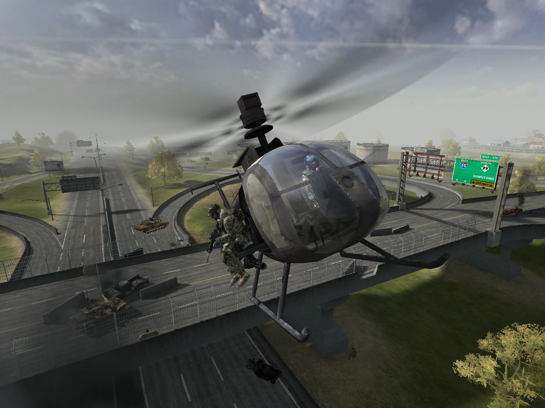 Battlefield 2: Booster Pack - Armored Fury Screenshot (Battlefield 2: Armored Fury Fan Site Kit): Road Rage Fly Over