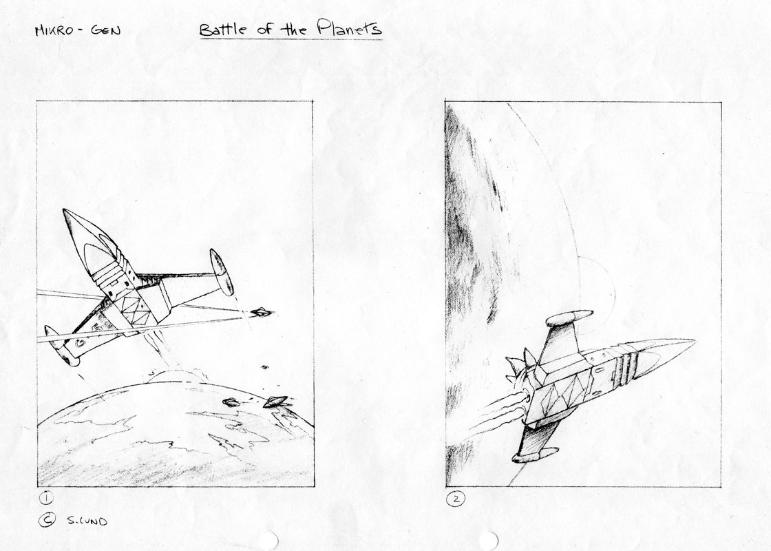 Battle of the Planets Concept Art (Steinar Lund's Cover Artwork): Design roughs 1 & 2 Pencils.