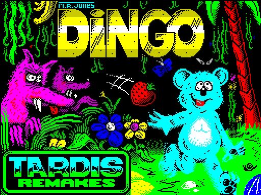 Dingo Screenshot (Tardis Remakes): Loading Screen (2011 version). For ZX Spectrum.