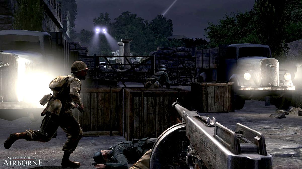 Medal of Honor: Airborne Screenshot (Medal of Honor: Airborne Fan Site Kit): Avalanche - Motorpool Gate