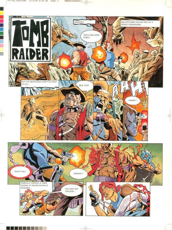 Tomb Raider Other (Tomb Raider Fankit): Mean Machines Sega comic strip page 5 Scans of original art provided by Luke Earle.