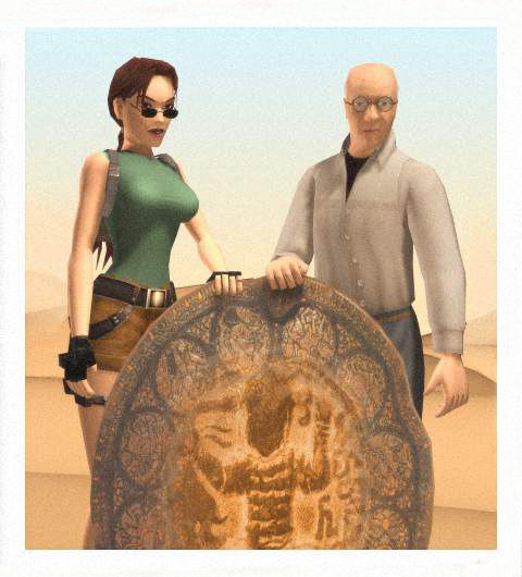 Lara Croft: Tomb Raider - The Angel of Darkness Render (Tomb Raider: The Angel of Darkness Fankit): Lara and Werner Egypt