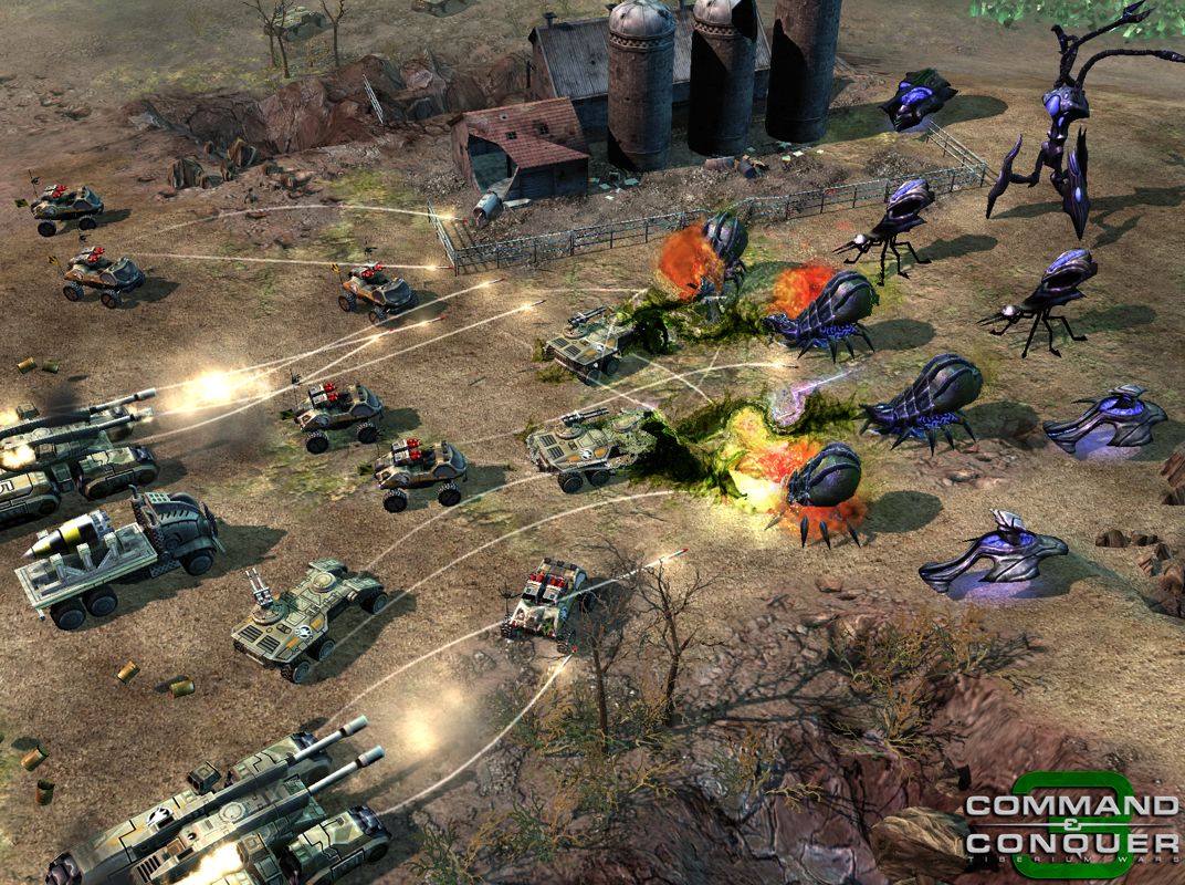 Command & Conquer 3: Tiberium Wars Screenshot (Electronic Arts UK Press Extranet, 2007-01-15): Alien Corrupters attack GDI 2