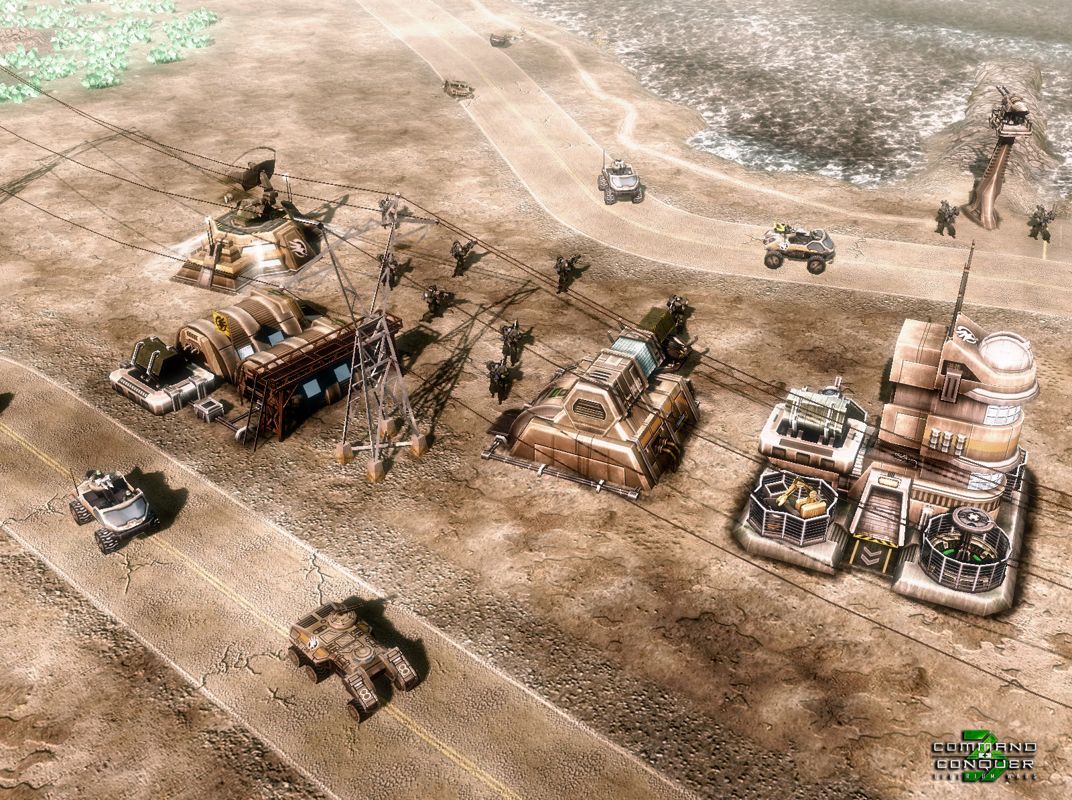 Command & Conquer 3: Tiberium Wars Screenshot (Electronic Arts UK Press Extranet, 2006-08-09): GDI base
