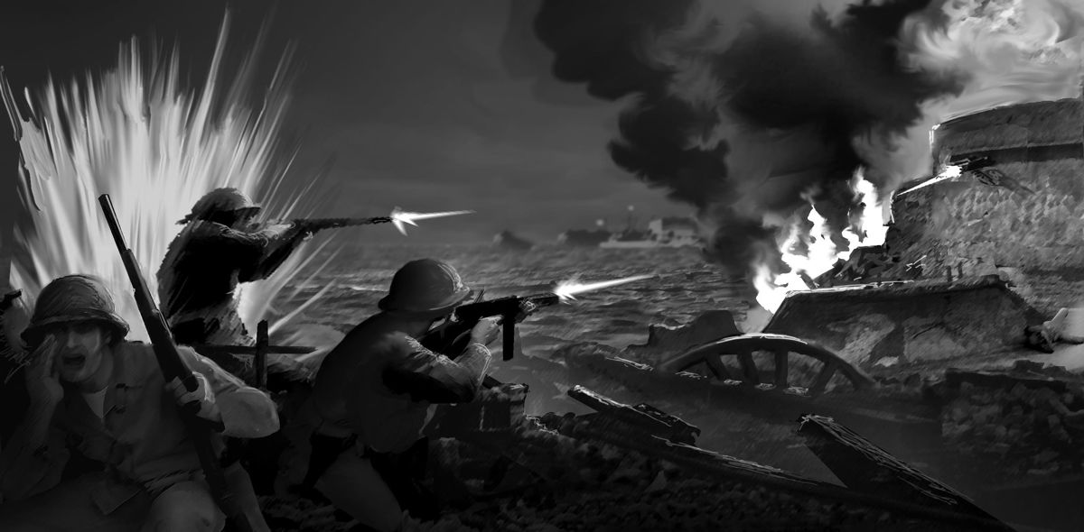 Medal of Honor: European Assault Concept Art (Electronic Arts UK Press Extranet, 2005-05-18): Allies firing RGB