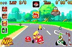 Mario Kart: Super Circuit Screenshot (Official Game Page - Nintendo.com): Battle Mode Using the Game Boy Advance Game Link Cable, four players can race against each other or fight it out in Battle Mode.