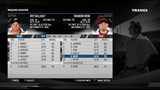 MLB Front Office Manager Screenshot (PlayStation.com)