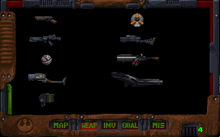 Star Wars: Dark Forces Screenshot (Slide show preview, 1994-09-29): Kyle's array of weapons
